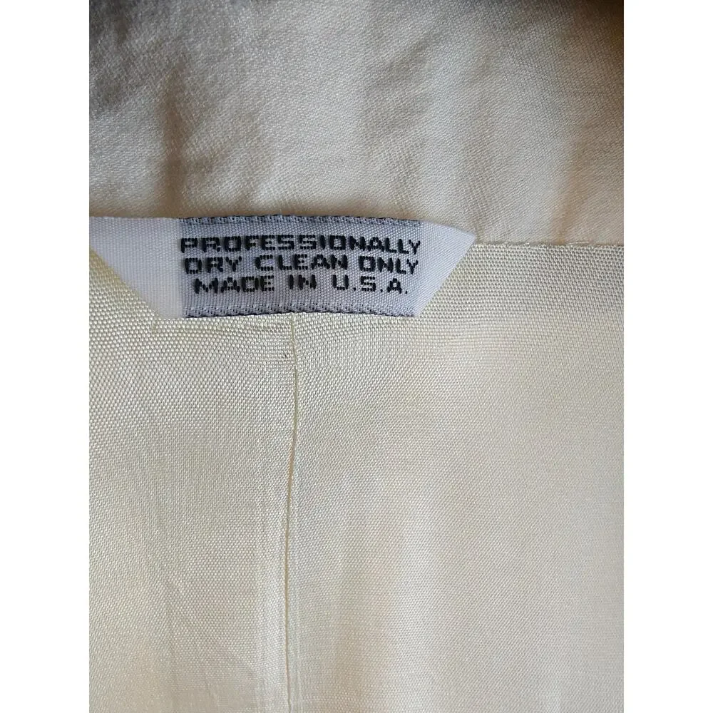 Millenia Men's Ivory Trench Coat Size 44 Long Double Breasted Belted USA